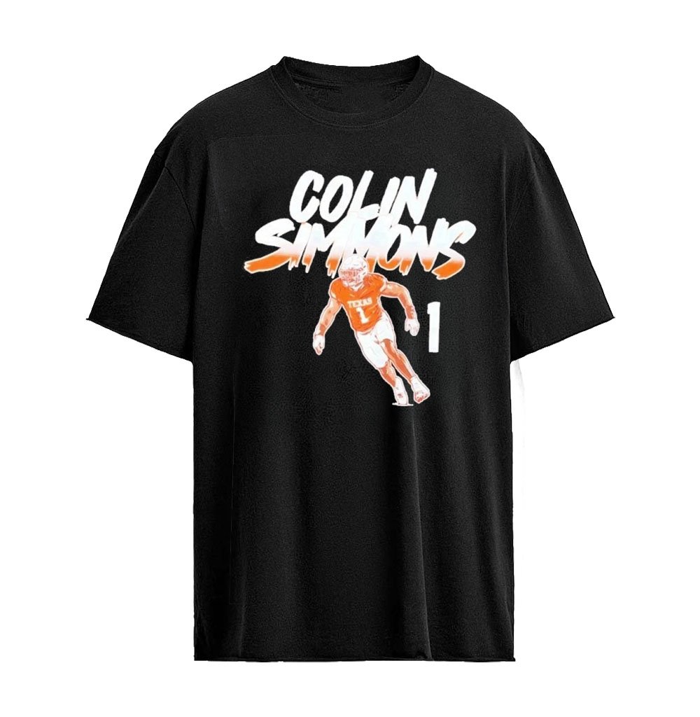 Colin Simmons Texas Longhorns Number 1 Player Graphic T-shirt