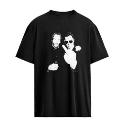 John Wick And Caine Middle Finger Beer And Smoking Graphic T-shirt