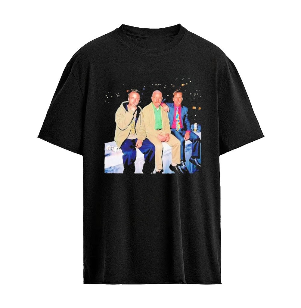 Jesse Pinkman Walter White And Saul Goodman Beer And Smoking Graphic T-Shirt