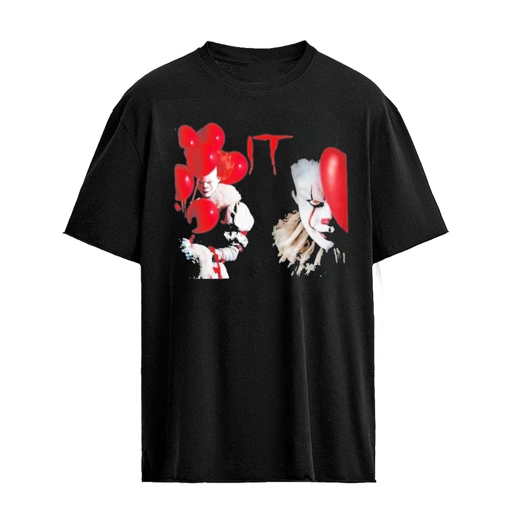 IT Pennywise Horror Movie Stephen King Clown Graphic T-shirt