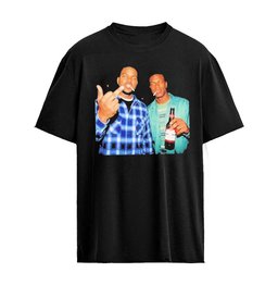 Ice Cube And Chris Tucker Friday Middle Finger Smoking And Beer Graphic T-Shirt