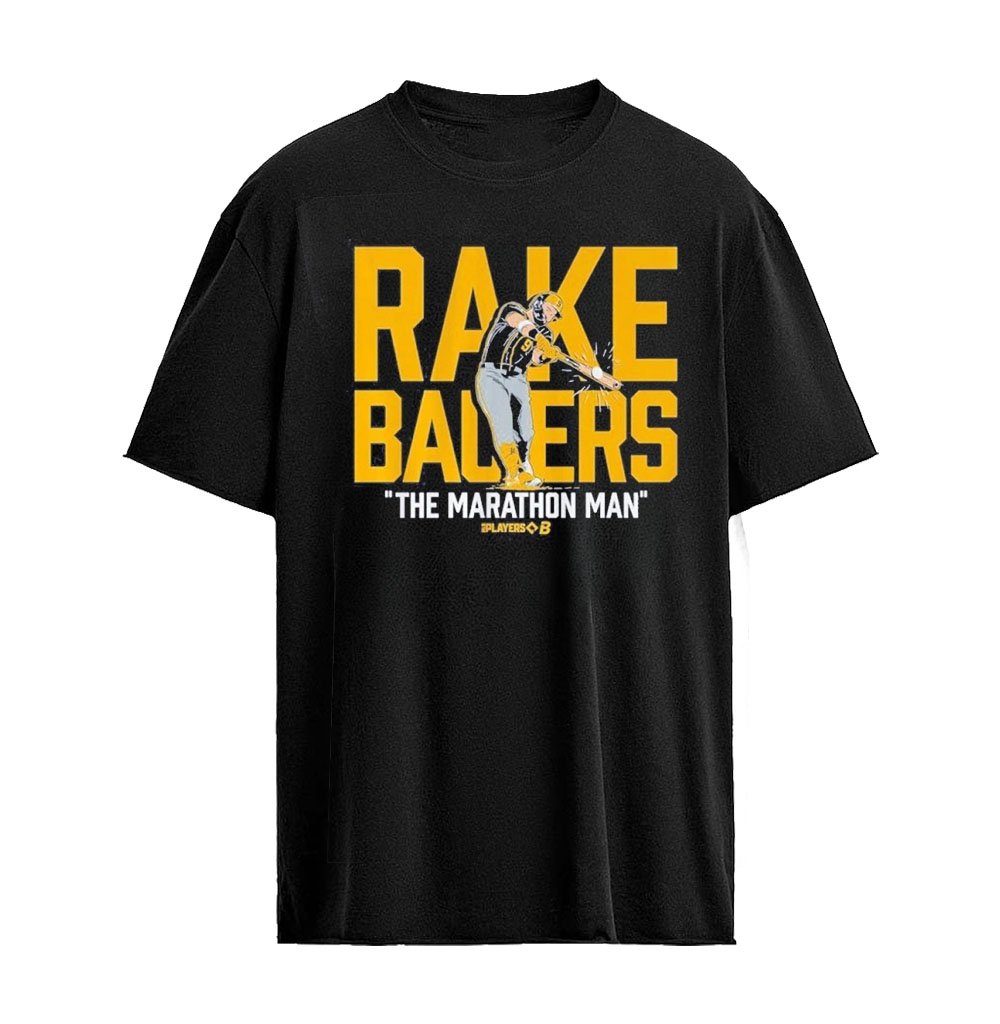 Jake Bauers Rake Bauers Marathon Man T-Shirt – Baseball Player Home Run Celebration Graphic Fan Appar