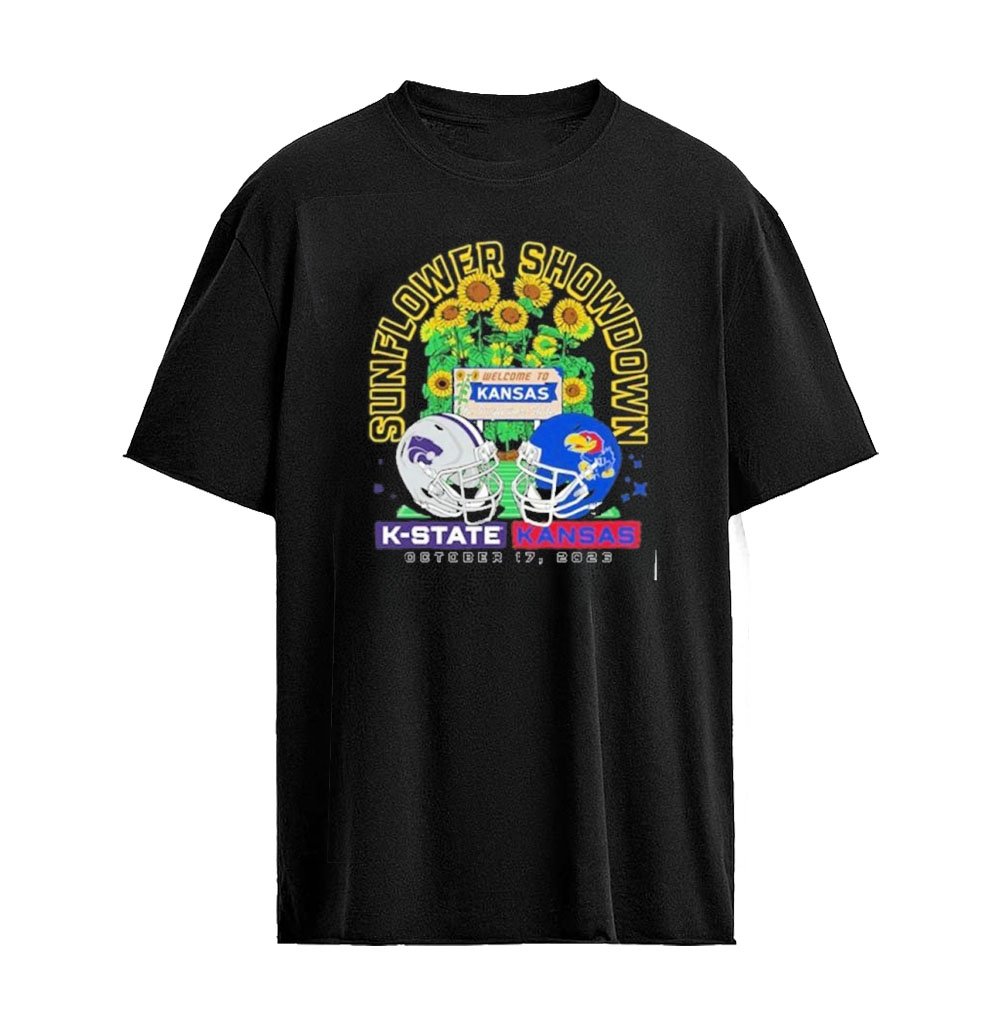 K-State Wildcats Sunflower Showdown vs Kansas Jayhawks October 17, 2026 Matchup Helmet T-Shirt