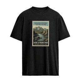 Iconic Park Stamp Image Of The Cache La Poudre River National Heritage Area T-shirt