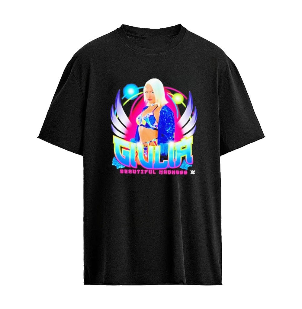 Giulia WWE Beautiful Madness Portrait Name Graphic T-shirt