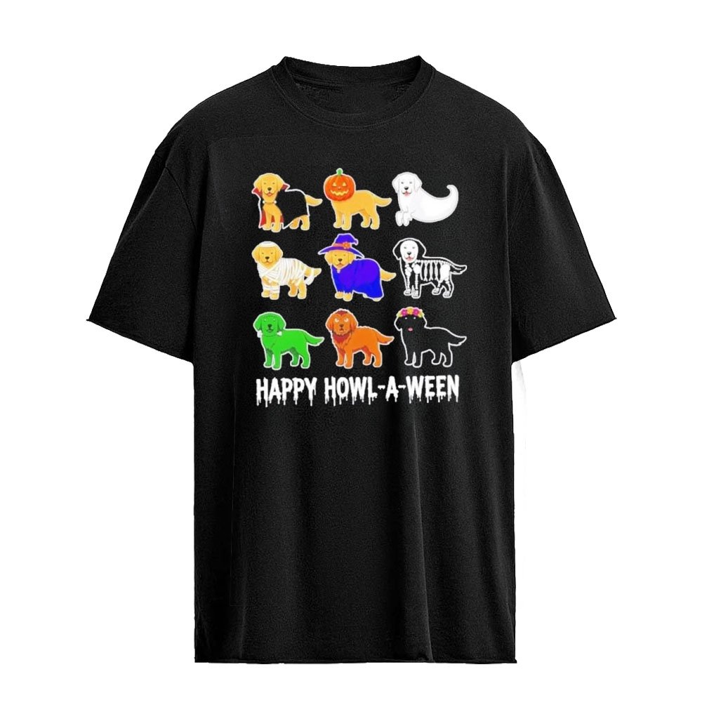 Happy Howl-A-Ween Dogs Halloween 2026 Graphic T-Shirt
