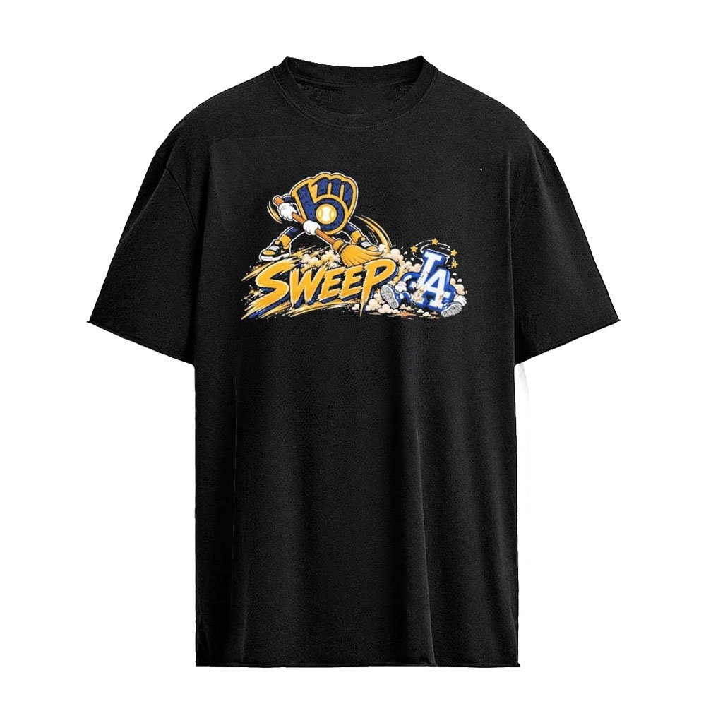 Funny Milwaukee Brewers Sweep Los Angeles Dodgers 4-0 2026 NL Champions T-Shirt
