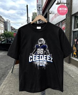 Ceedee Lamb Dallas Cowboys NFL Ceedeez TDZ 88 football player arms outstretched splatter shirt