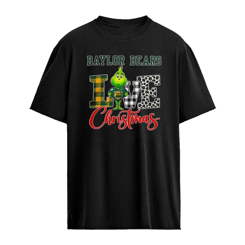 Baylor Bears X Grinch hug heart Love Christmas 2026 cartoon shirt
