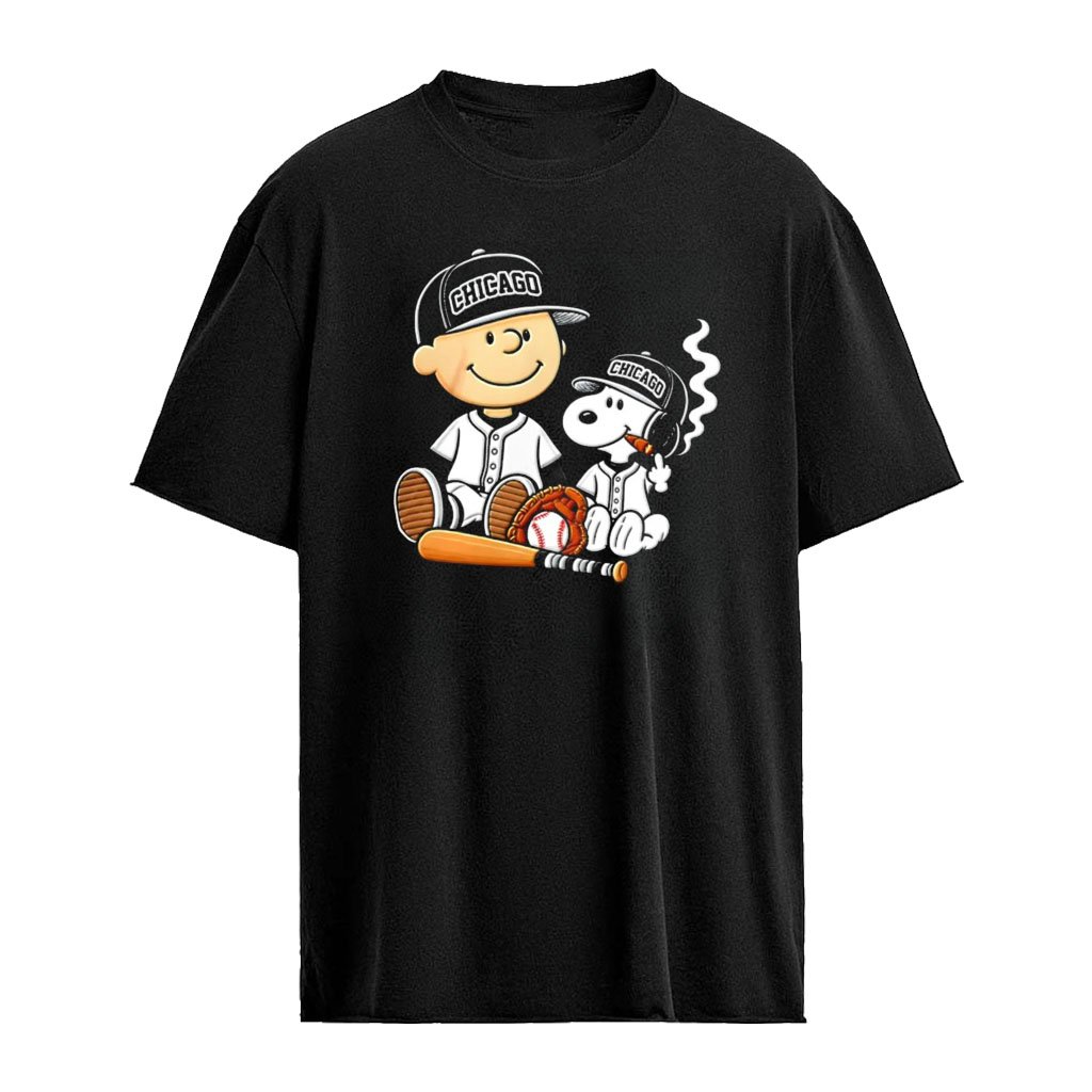 Charlie Brown and Snoopy characters Chicago White Sox MLB smoking Cigar cartoon shirt