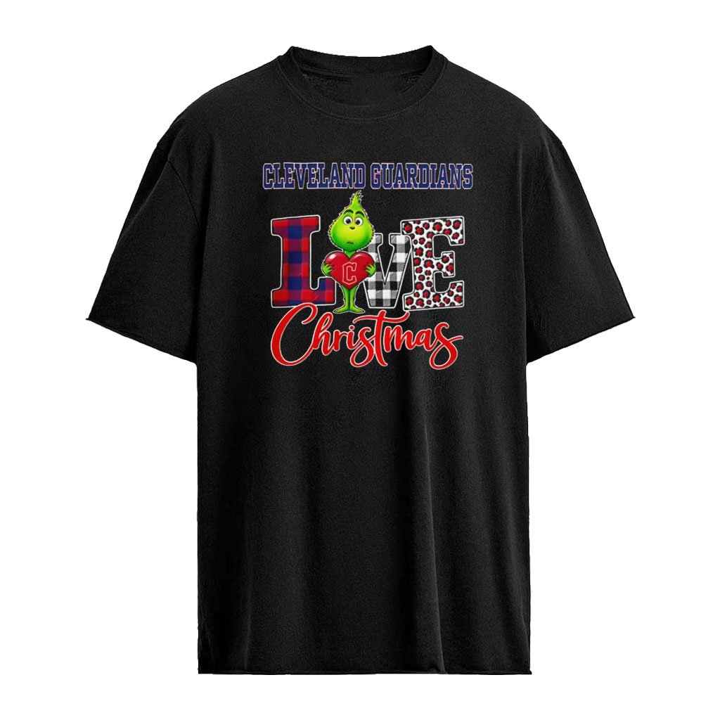 Cleveland Guardians x Grinch hug heart Love Christmas 2026 cartoon shirt