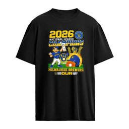 Milwaukee Brewers National League Champions 2026 Win Our Way Mascot Holding Trophy shirt