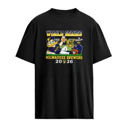 Milwaukee Brewers MLB 2026 World Series mascot holding beer baseball field shirt