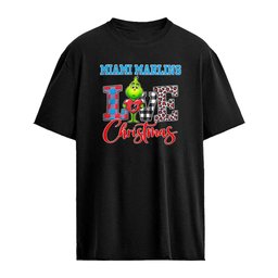 Miami Marlins x Grinch hug heart Love Christmas 2026 cartoon shirt