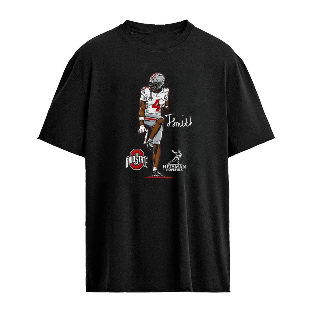 Jeremiah Smith Heisman Hopeful Superstar Ohio State Buckeyes football signature shirt