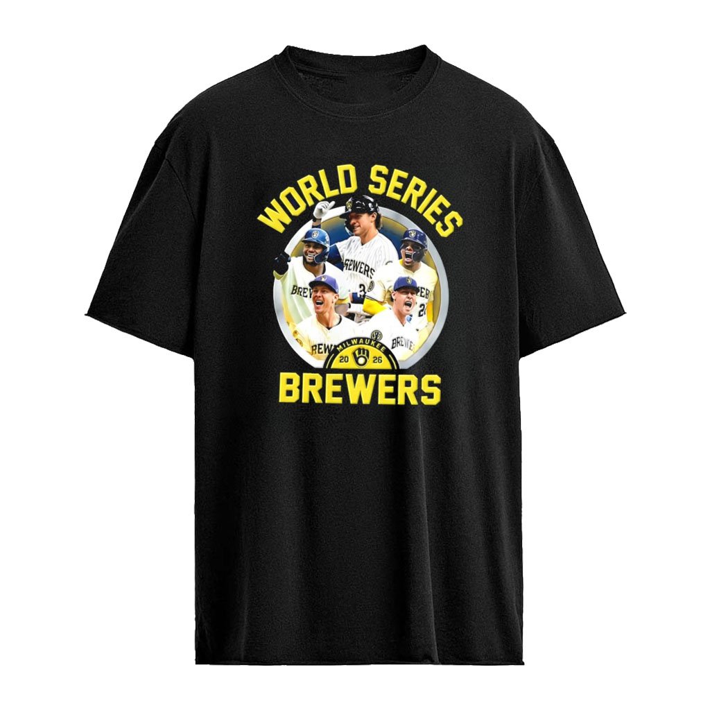 Milwaukee Brewers MLB World Series 2026 five baseball players celebrating shirt