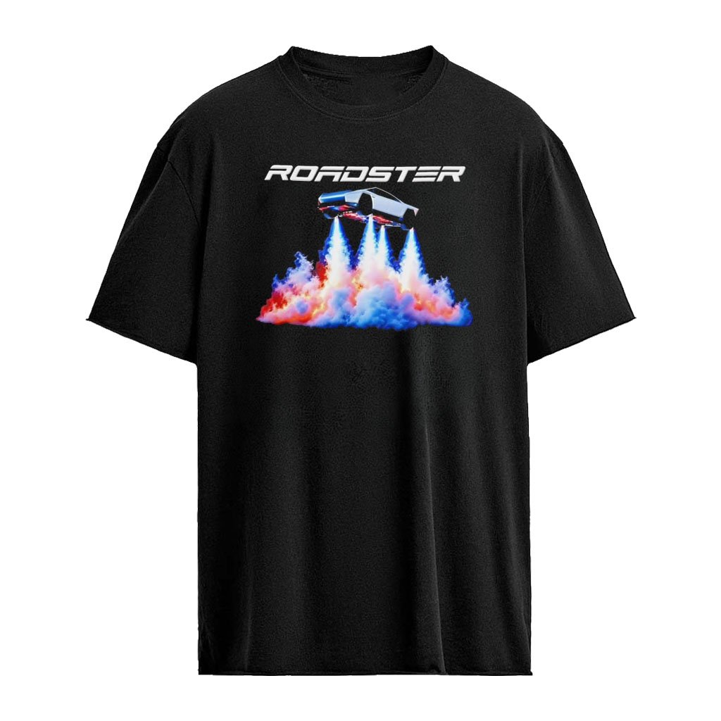Flying Tesla Roadster SpaceX Thrusters Hovering Electric Car Elon Musk 2026 shirt