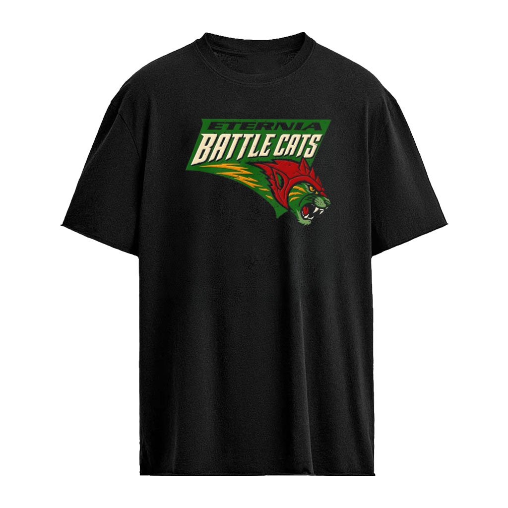 Eternia Battle Cats green armored tiger head logo shirt