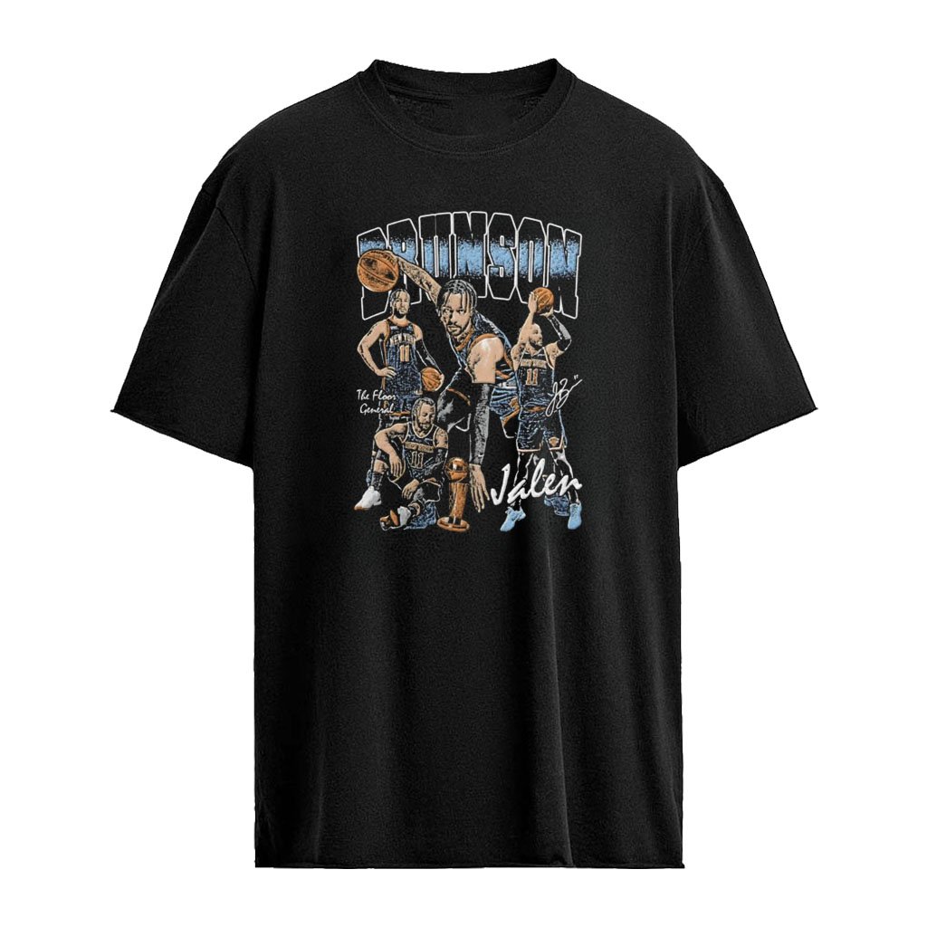 Jalen Brunson New York Knicks NBA The Floor General 11 basketball player signature shirt