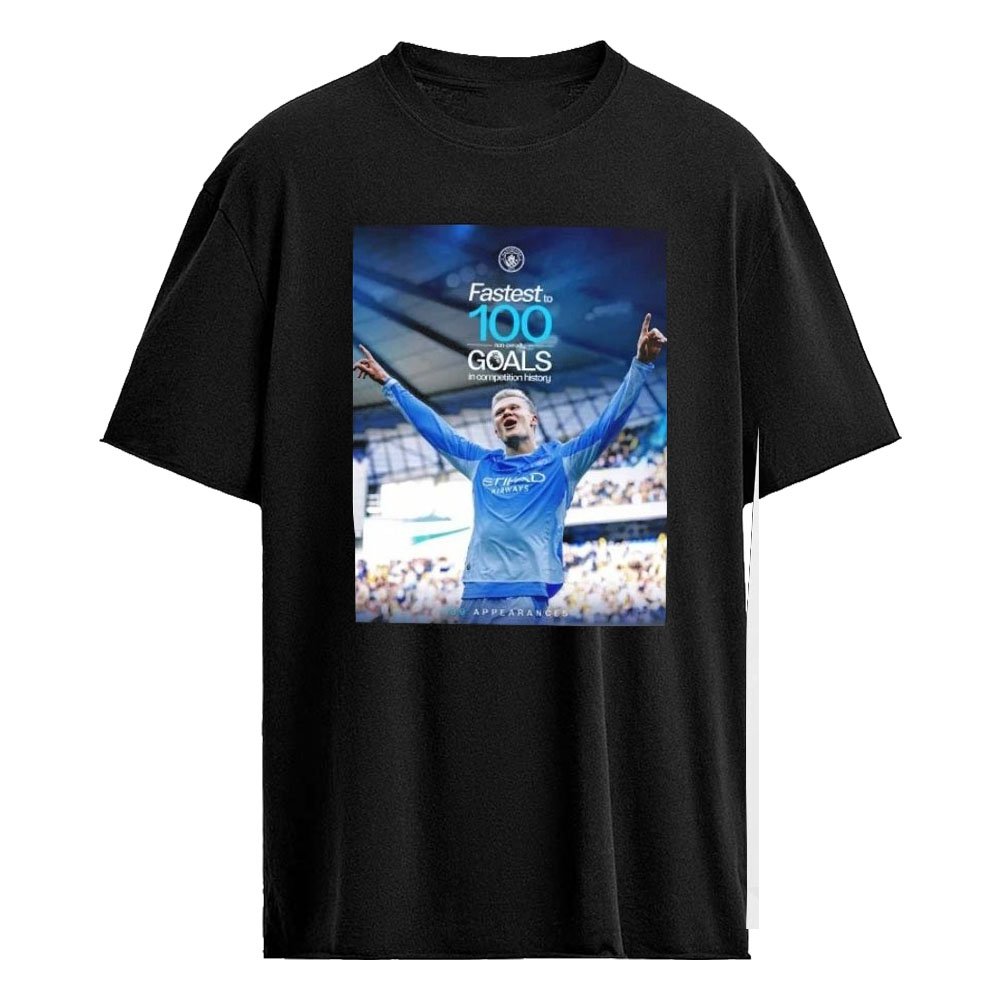 Erling Haaland Manchester City New Record Fastest To 100 Goals In Competition History Unisex T-Shirt