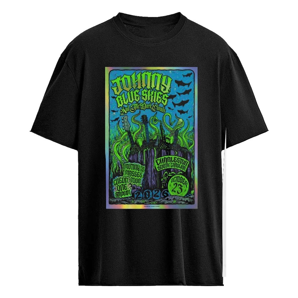Johnny Blue Skies October 23 2026 Charleston, NC Concert Poster Foil Shirt
