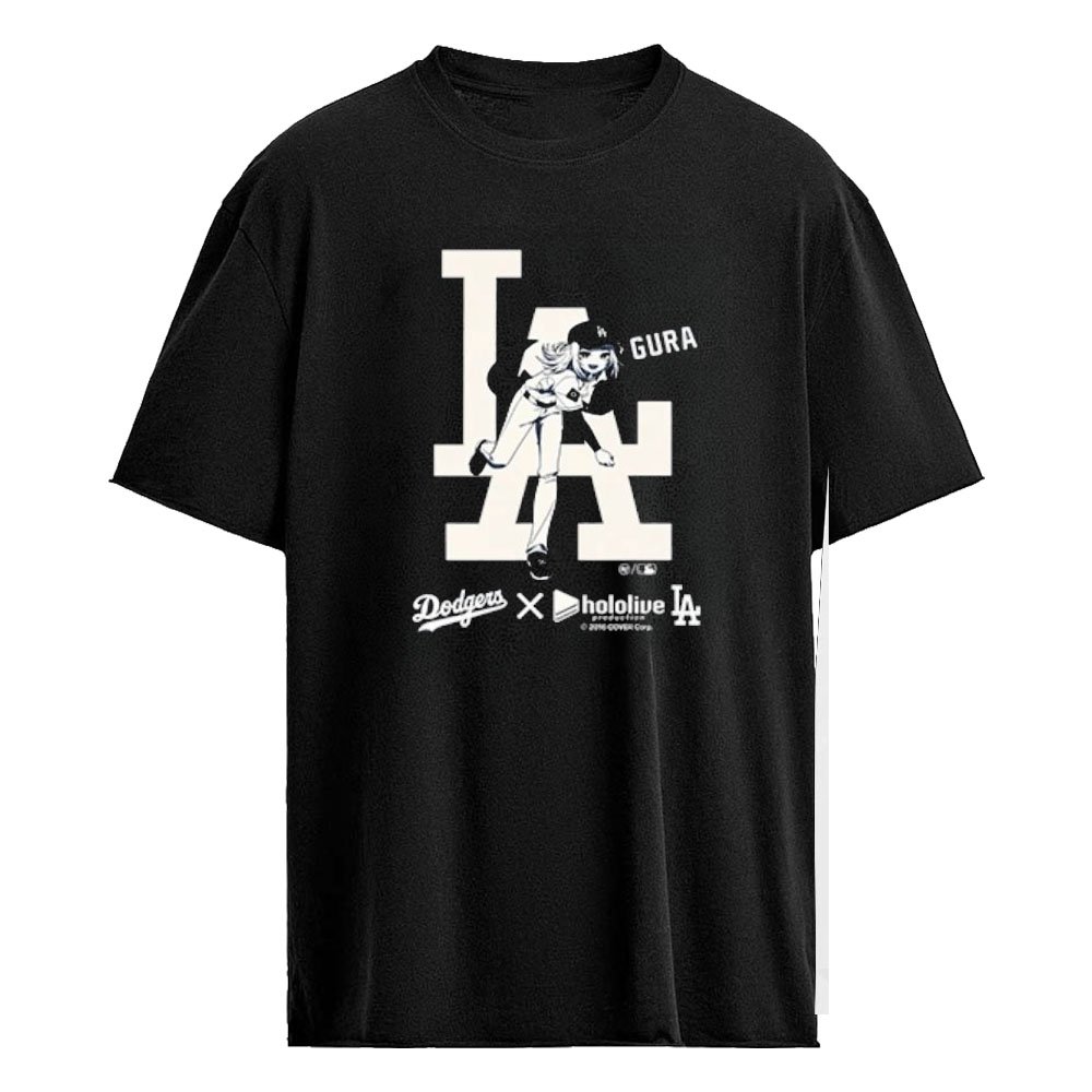 LA Dodgers Gura Hololive Baseball Shirt
