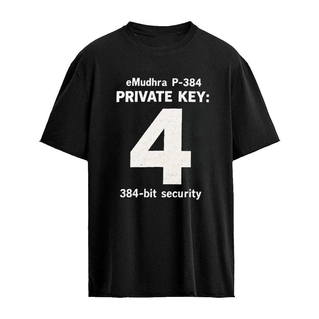 Back Emudhra P 384 Private Key 4 384 Bit Security Shirt