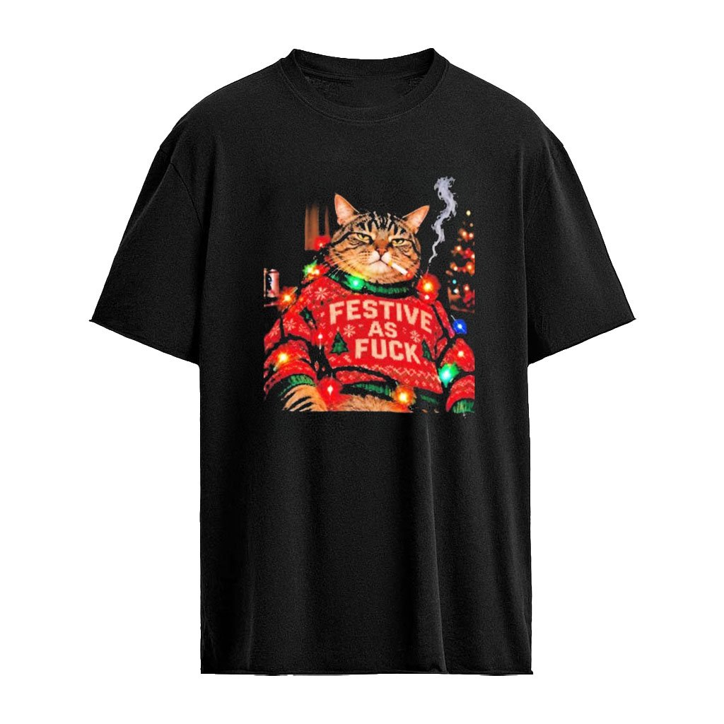 Cat Festive As Fuck Christmas 2026 Shirt