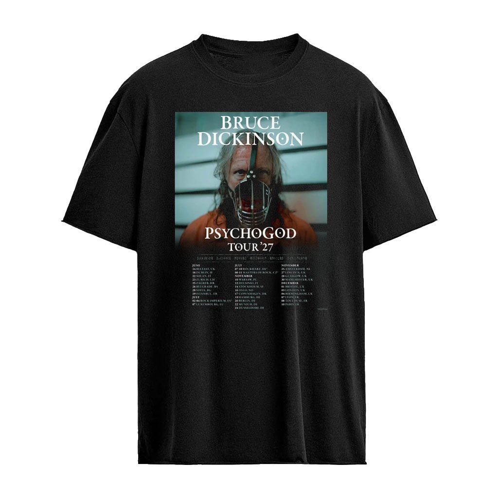 Bruce Dickinson PsychoGod Tour 2027 UK And EU Schedule Dates Shirt