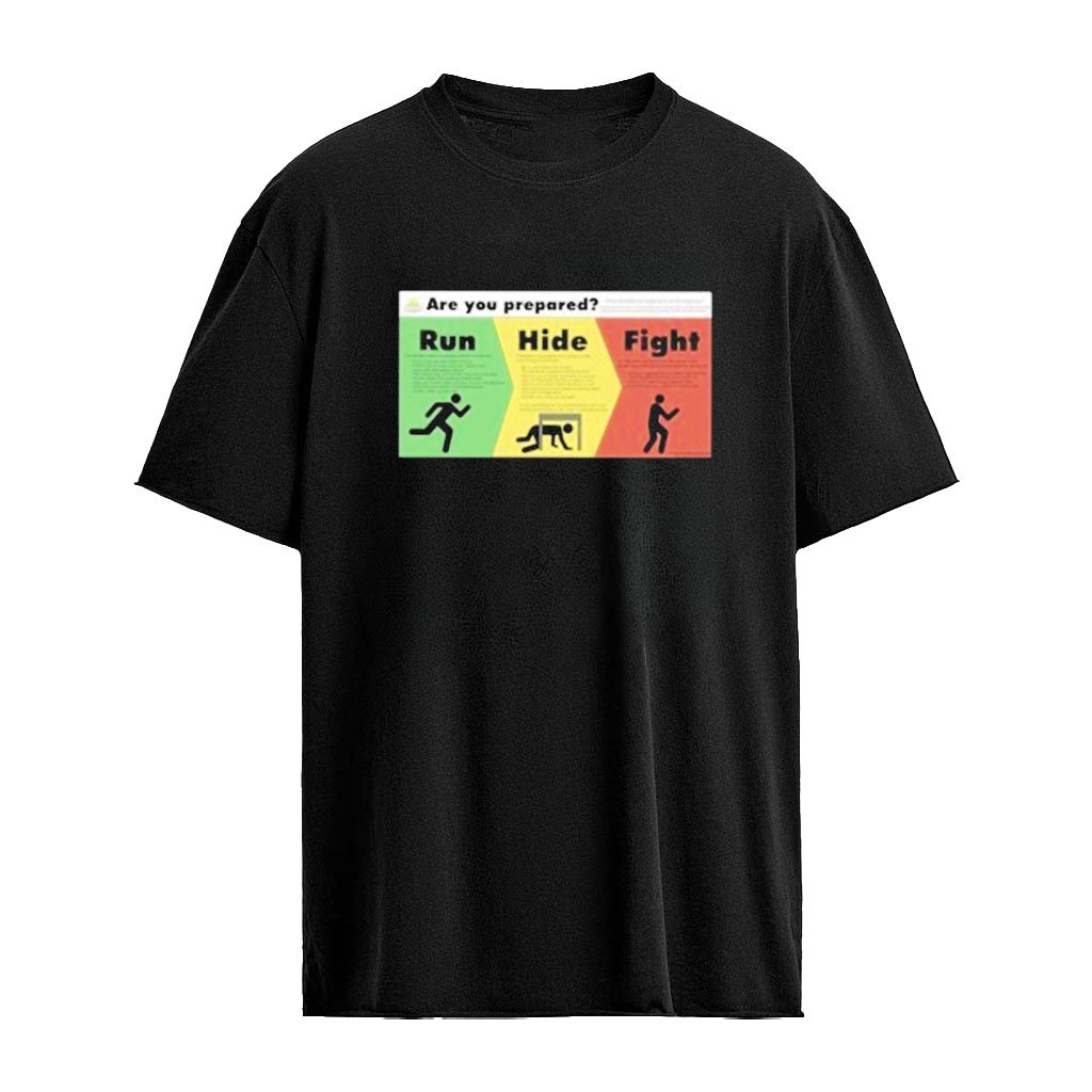 Grimykids Survival Guide Are You Prepared Run Hide Fight Shirt