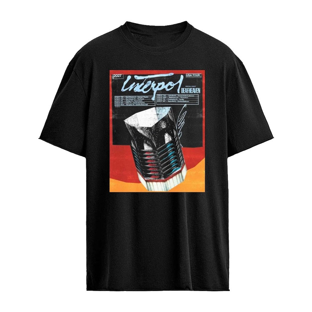 Interpol Special Guest Deaf Heaven North America USA Tour 2027 T-Shirt