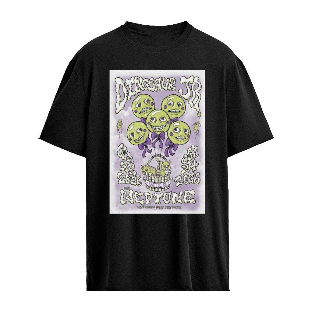 Dinosaur Jr October 23 2026 The Neptune Seattle WA Concert Poster Limited Edition T-Shirt
