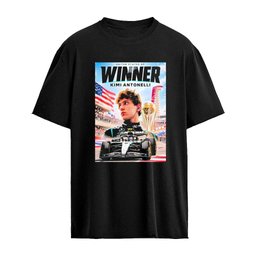 Kimi Antonelli Mercedes Amg Petronas F1 United States Gp Winner Trophy Poster Shirt