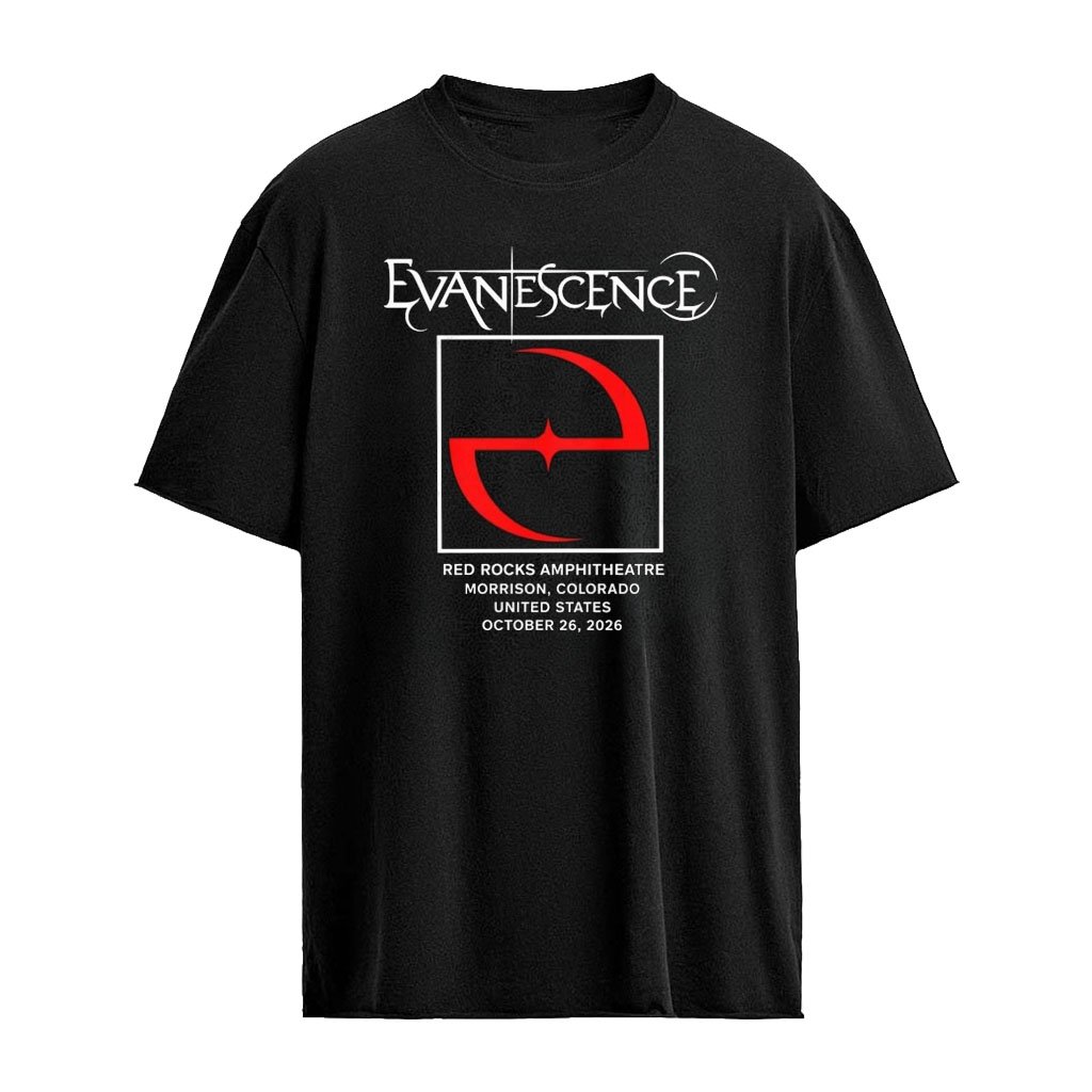 Evanescence World Tour 2026 Exclusive Tee At Red Rocks Amphitheatre On October 26 2026 Morrison Co