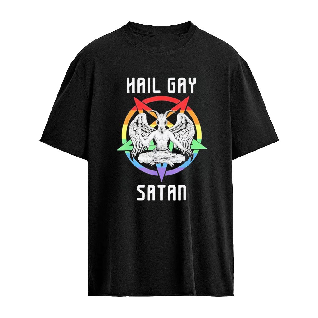 Rwraps Funny Hail Gay Satan Lgbt Shirt