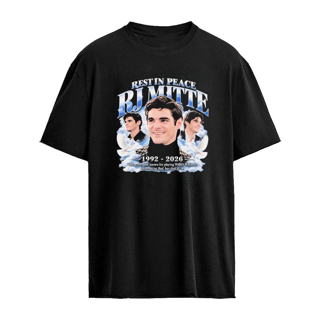 Rest In Peace Rj Mitte 1992 2026 The Actor Best Known For Playing Walter White Jr In Breaking Bad Has Died At 34 Shirt