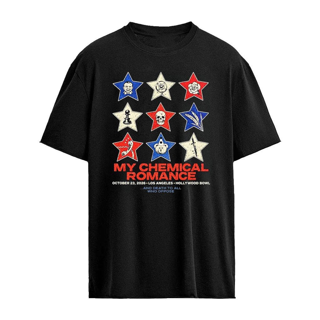 My Chemical Romance Los Angeles Hollywood Bowl 2026 Night 2 Event Tee October 23 2026 Star Symbols