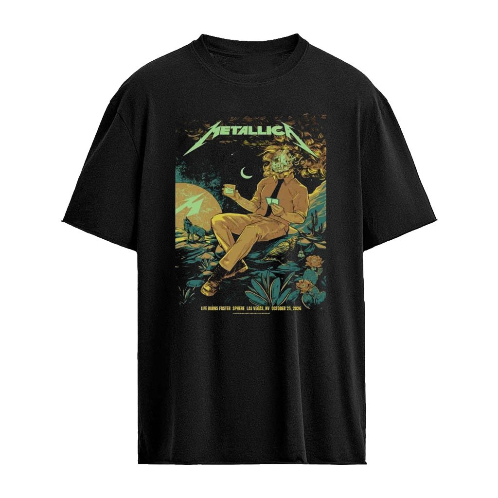 Life Burns Faster Show Night 8 Weekend Four WolfSkullJack Poster Metallica October 24th In Las Veg