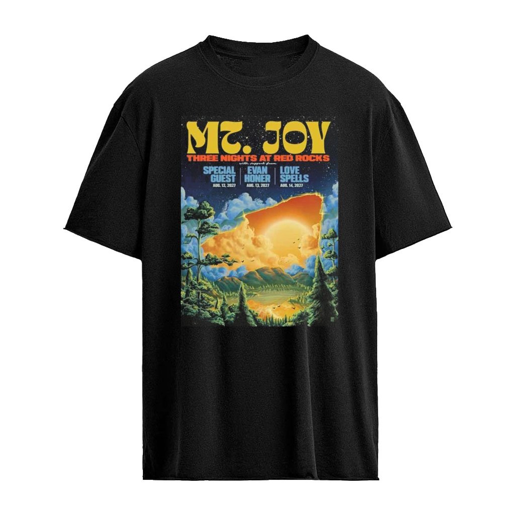 Mt Joy Three Nights At The Red Rocks August 12, 13 and 14 2027 T-Shirt