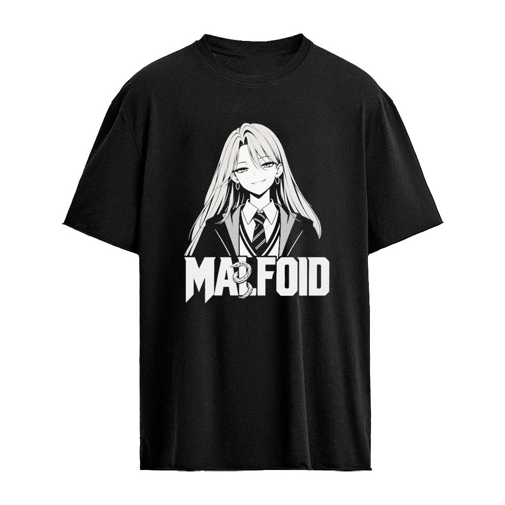 Malfroid Monochrome Manga Girl Chain Logo Shirt