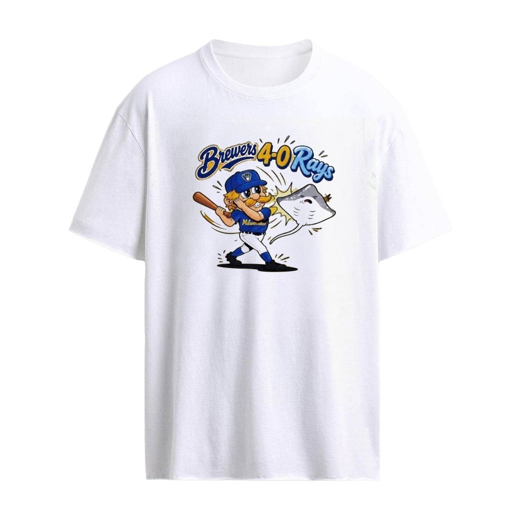 Brewers 4-0 Rays World Series 2026 Funny Cartoon Baseball Shirt