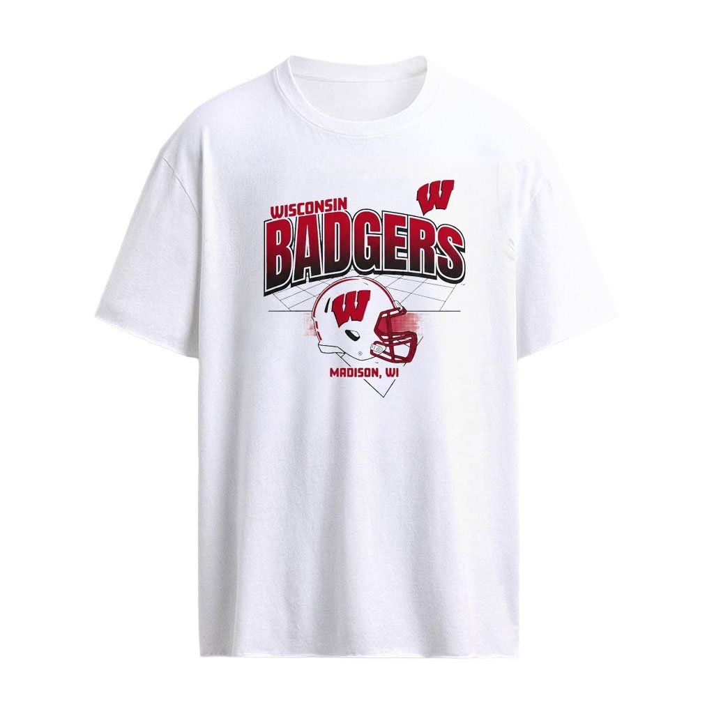 2026 Wisconsin Football Helmet Grid Shirt