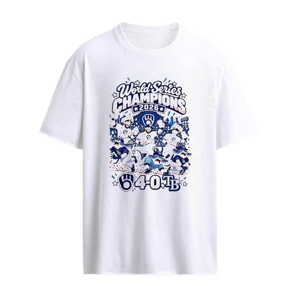 Brewers 4-0 Rays World Series Champions Funny Cartoon Print Shirt