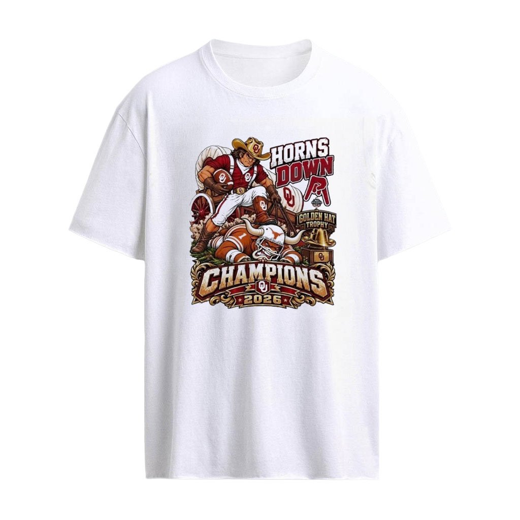 Horns Down Sooners Golden Hat Trophy Champions 2026 Shirt