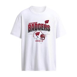 Wisconsin Badgers Madison Wi Football Helmet Grid Shirt