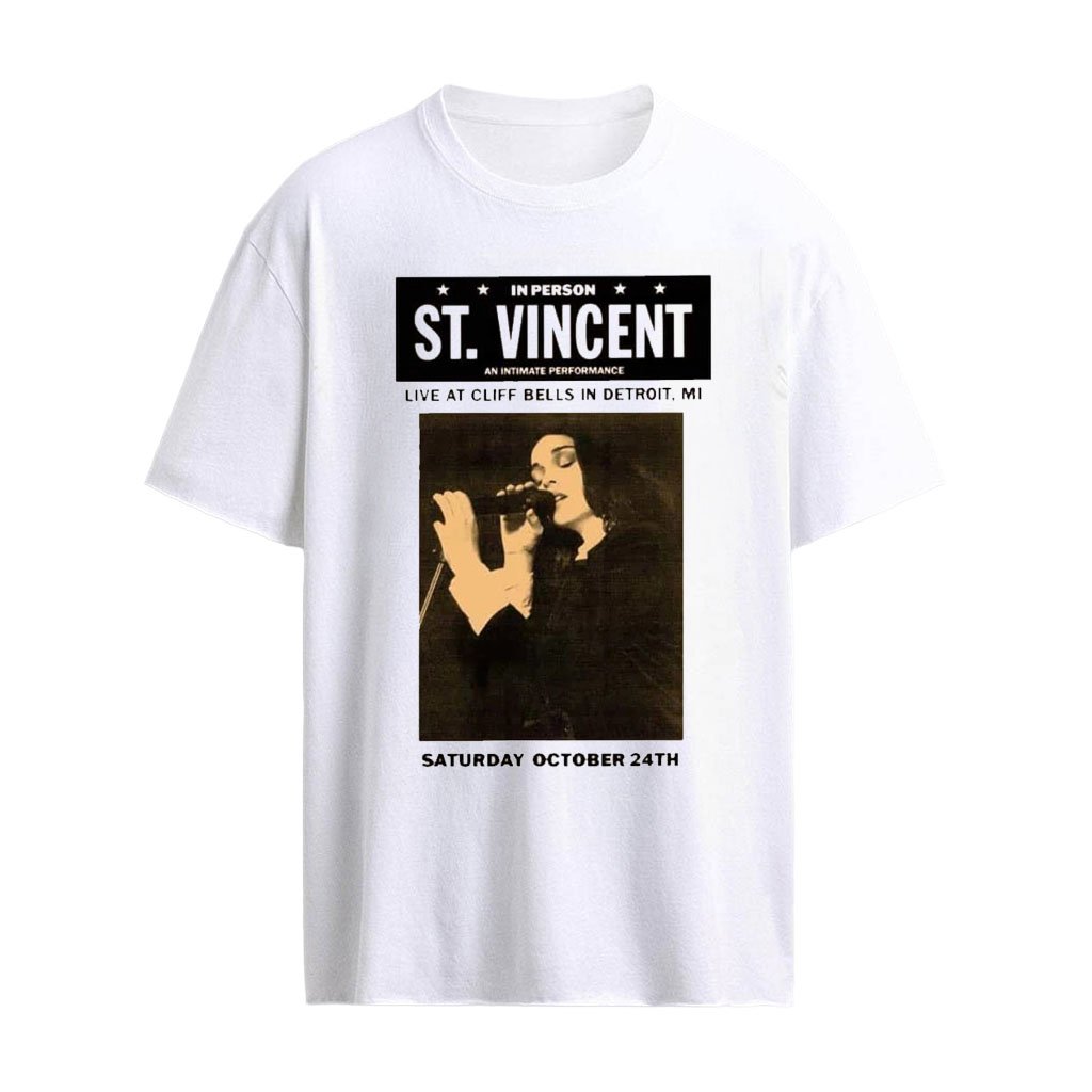 St Vincent Live At Cliff Bells 2026 Concert Poster On October 24 2026 In Detroit Michigan T-Shirt