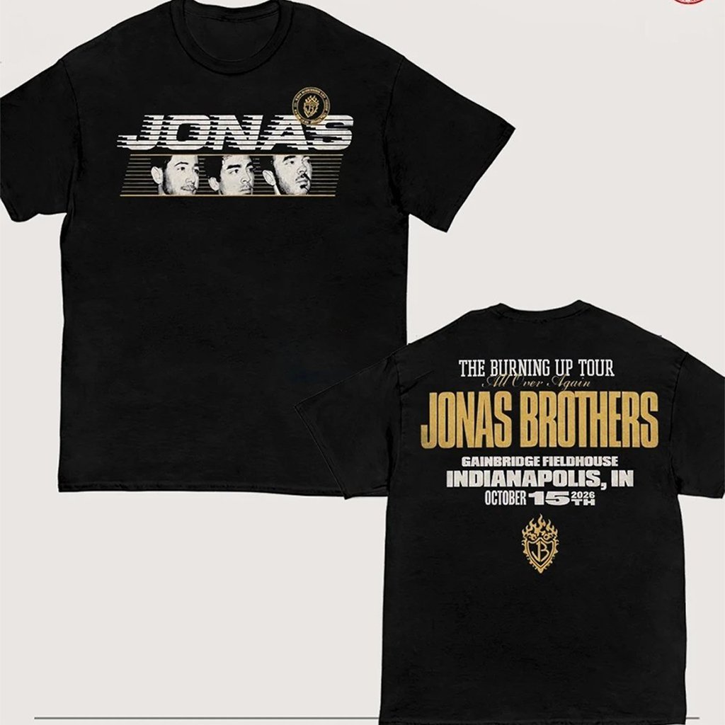 Jonas Brothers Merch Burning Up All Over Again Indianapolis IN City T-Shirt