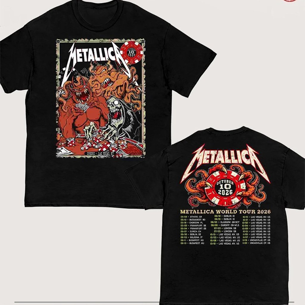 Metallica Sphere Las Vegas Weekend 2 Night 2 The Reaper’s Gamble Two-Sided T-Shirt