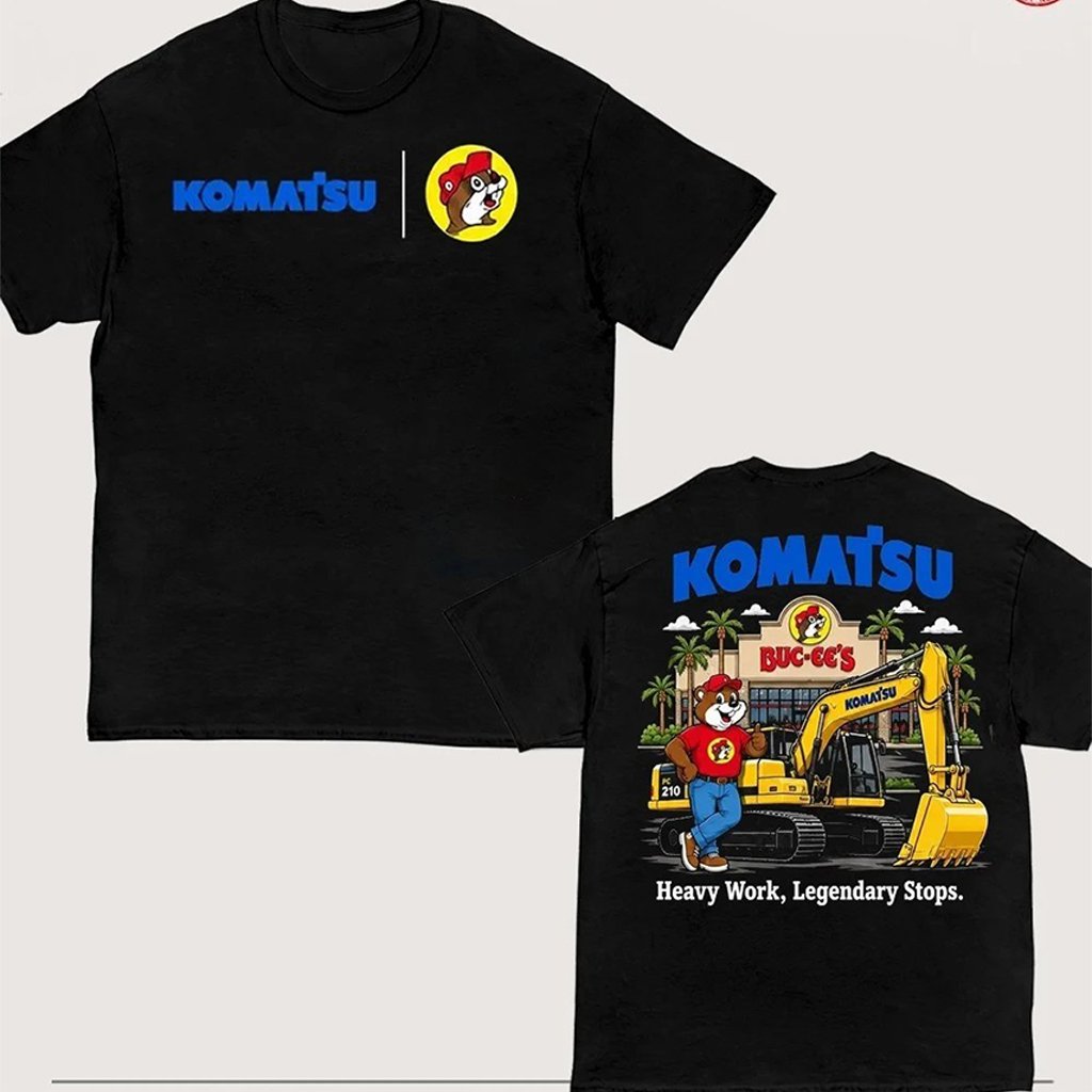Komatsu Heavy Equipment Buc-ee’s Beaver Character T-Shirt
