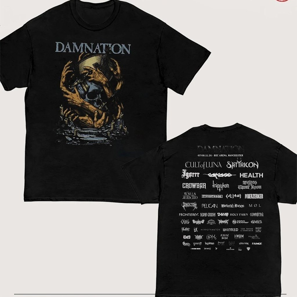 Damnation Festival 2026 Merch BEC Arena Manchester On November 7 8 2026 The Bishop Line Up T-Shirt